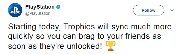 Трофеи на PS4 теперь синхронизируются «намного быстрее»