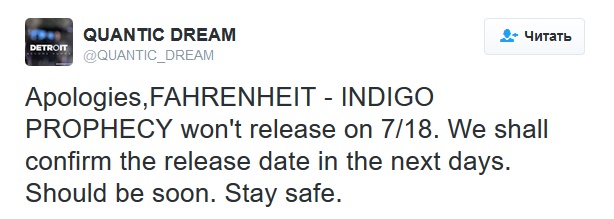 PS4-версия Fahrenheit: Indigo Prophecy не выйдет 18 июля