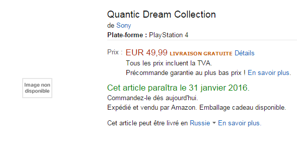 Сборник игр Quantic Dream засветился во французском Amazon