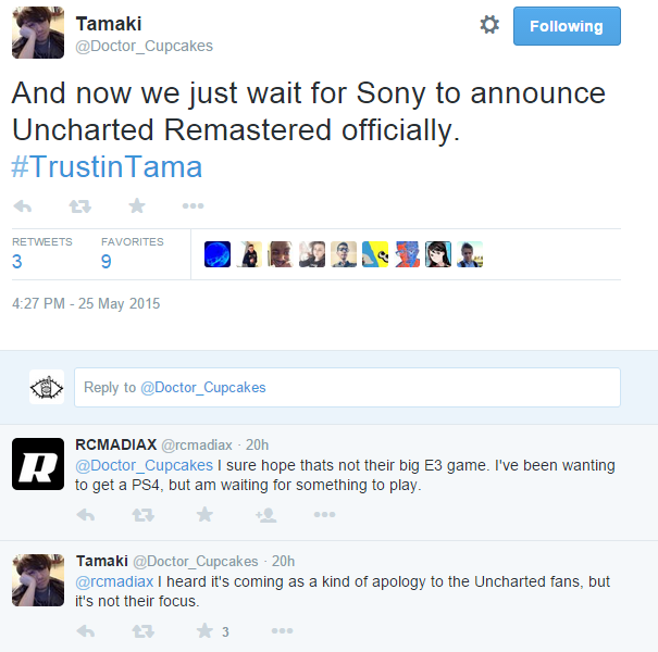 Слух: переиздание трилогии Uncharted для PS4 представят на E3