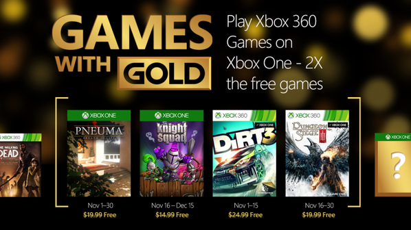 Анонсирована ноябрьская подборка бесплатных игр для подписчиков Xbox Live Gold