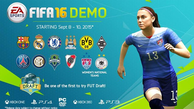 В демо-версии FIFA 16 можно будет сыграть за женщин
