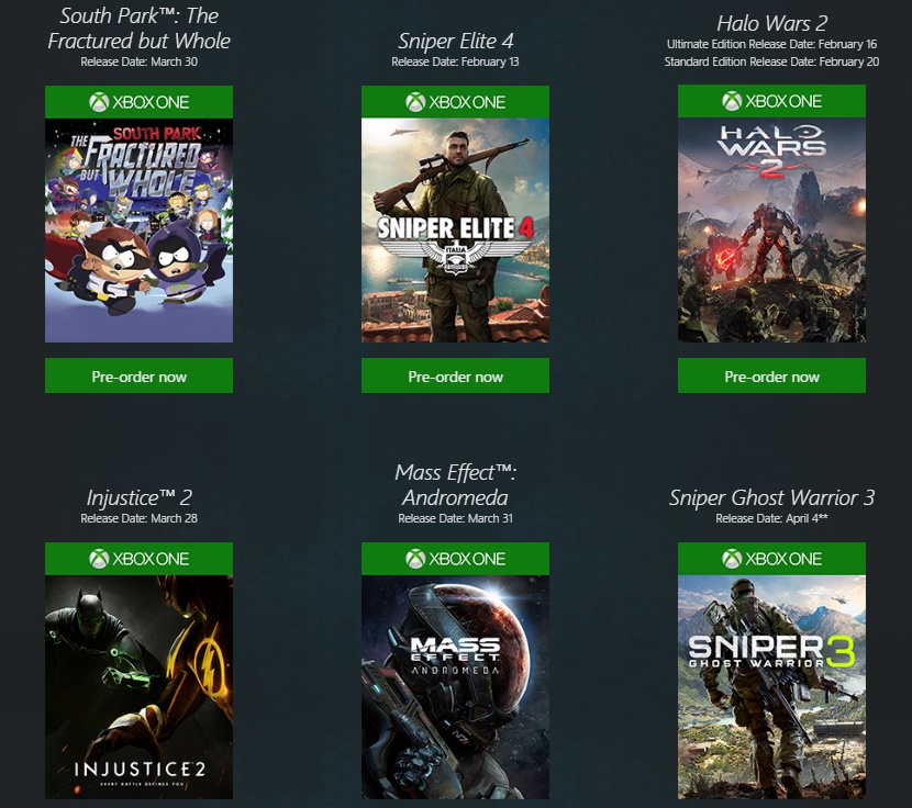 Магазин Xbox «слил» возможные даты выхода сразу нескольких крупных проектов