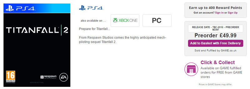 GAME: Релиз Titanfall 2 состоится в 2016 году
