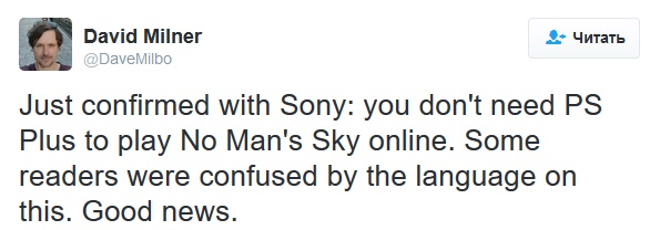 No Man's Sky не потребует подписки PlayStation Plus для игры в онлайне