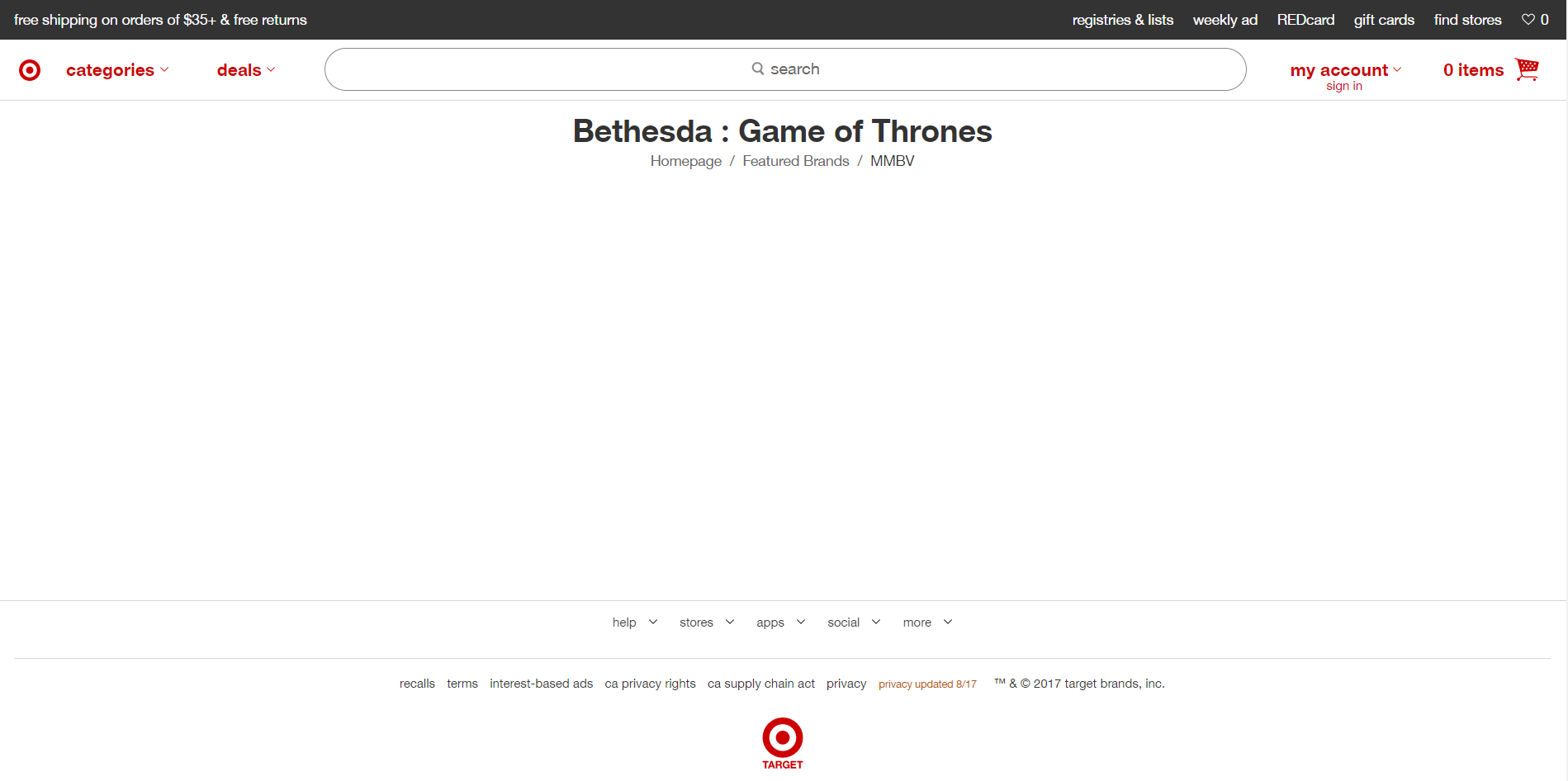 Проект Bethesda по мотивам «Игры престолов» нашли на сайте Target
