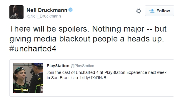 PlayStation Experience не обойдётся без спойлеров по Uncharted 4: A Thief's End